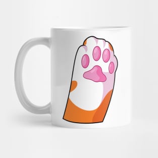 cute little orange cat's paw saying hello! Mug